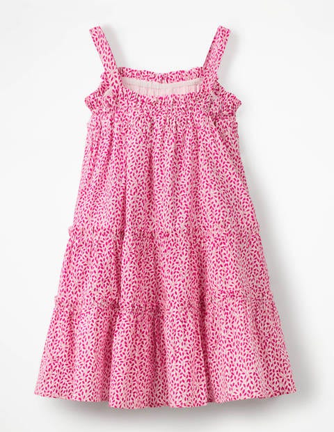 Twirly Woven Dress - White/Pink Glo Sweet Berry Twirly Woven Dress - White/Pink Glo Sweet Berry