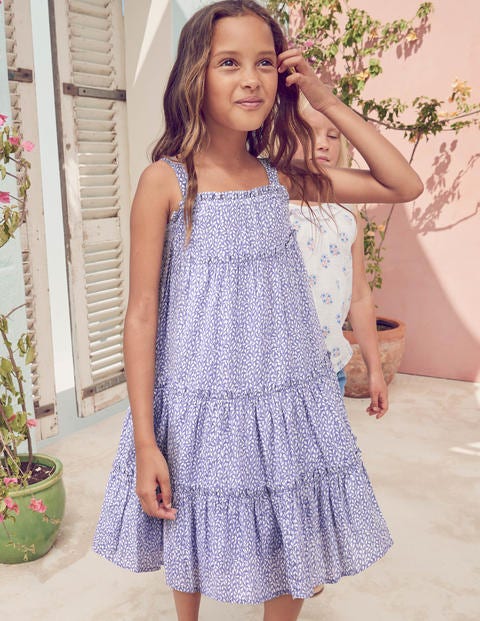 Twirly Woven Dress - White/Iris Purple Sweet Berry Twirly Woven Dress - White/Iris Purple Sweet Berry