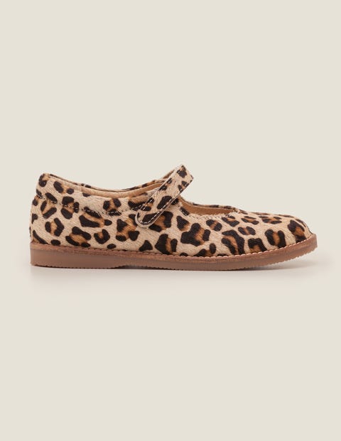 Leather Mary Janes - Tan Leopard Leather Mary Janes - Tan Leopard