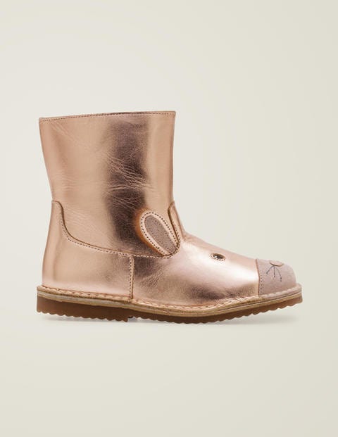 Short Leather Boots - Rose Gold Short Leather Boots - Rose Gold