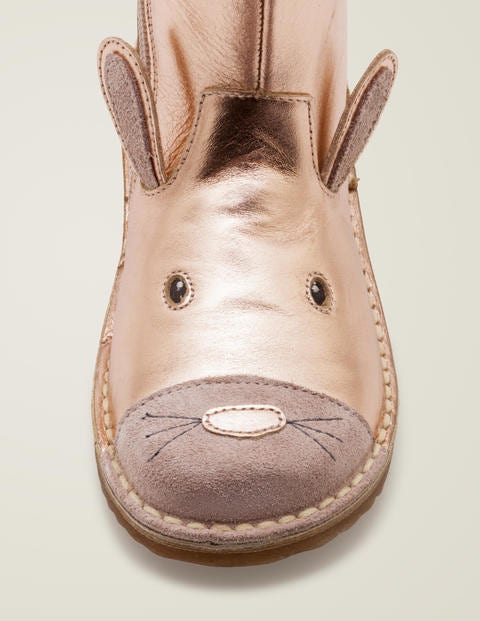 Short Leather Boots - Rose Gold Short Leather Boots - Rose Gold