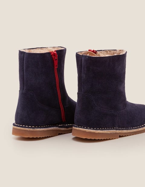 Bottes Courtes En Cuir - Bleu marine Bottes Courtes En Cuir - Bleu marine
