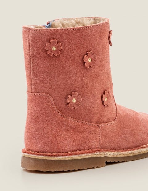 Bottes Courtes En Cuir - Rose sombre Bottes Courtes En Cuir - Rose sombre