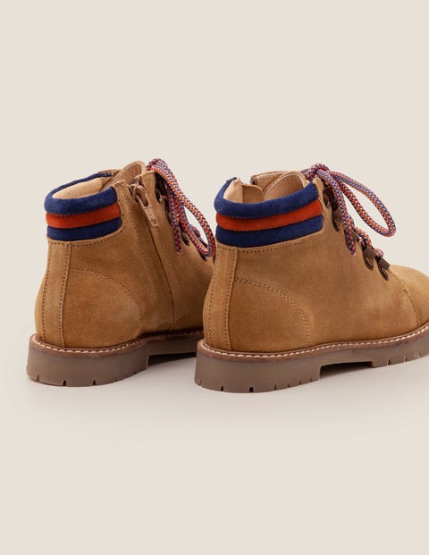 Suede Stripy Boots - Light Tan Suede Stripy Boots - Light Tan