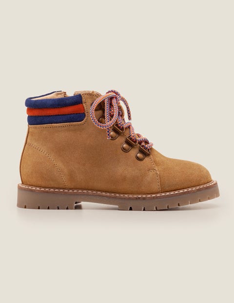 Suede Stripy Boots - Light Tan Suede Stripy Boots - Light Tan