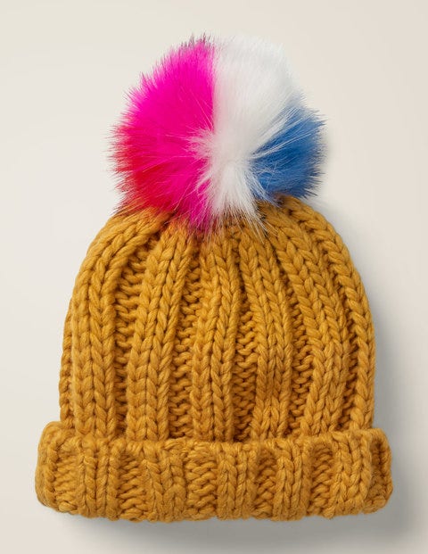 Bonnet En Maille Épaisse - Jaune doux Bonnet En Maille Épaisse - Jaune doux
