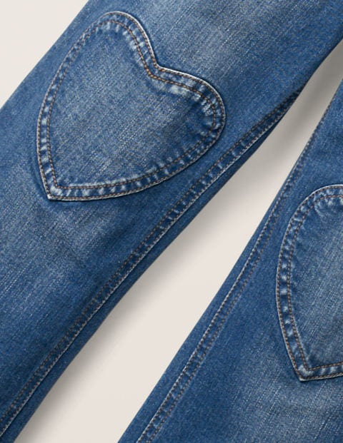 Heart Patch Jeans - Mid Vintage Denim Heart Patch Jeans - Mid Vintage Denim