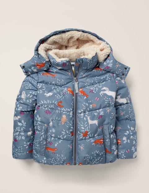 Cosy Padded Jacket - Blue Enchanted Woods Cosy Padded Jacket - Blue Enchanted Woods