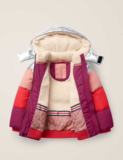 Kuschelige Jacke Mit Wattierung - Silber/Paprikarot, Chevron Kuschelige Jacke Mit Wattierung - Silber/Paprikarot, Chevron