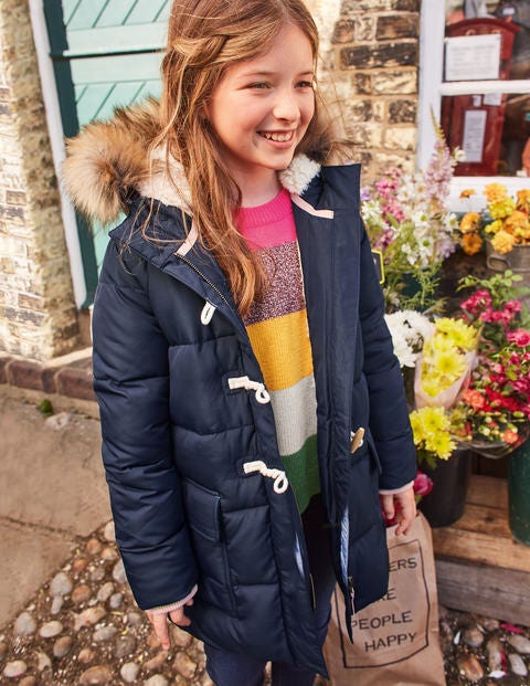 Longline Padded Jacket - Navy Longline Padded Jacket - Navy