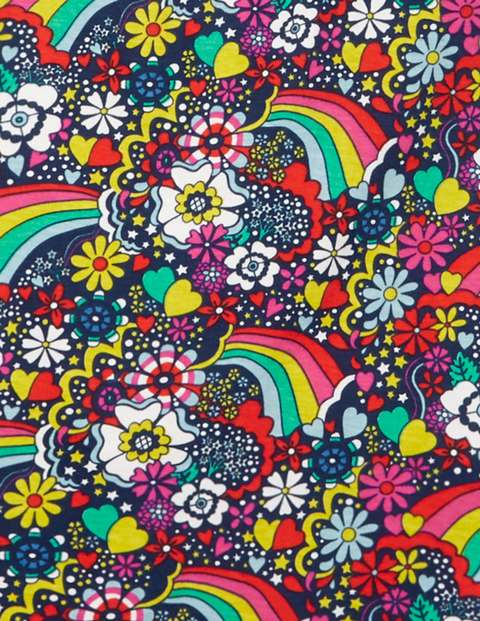 Printed Tunic - College Blue Sixties Rainbow Printed Tunic - College Blue Sixties Rainbow