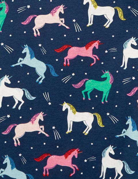 Printed Tunic - College Blue Unicorns Printed Tunic - College Blue Unicorns