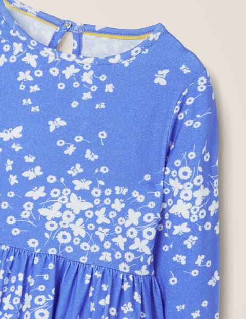 Printed Twirly Jersey Dress - Blue Butterfly Breeze Printed Twirly Jersey Dress - Blue Butterfly Breeze