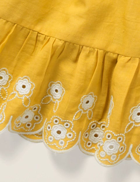 Embroidered Hem Skirt - Mellow Yellow/Ecru Embroidered Hem Skirt - Mellow Yellow/Ecru