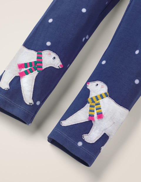 Appliqué Leggings - Starboard Blue Polar Bears Appliqué Leggings - Starboard Blue Polar Bears
