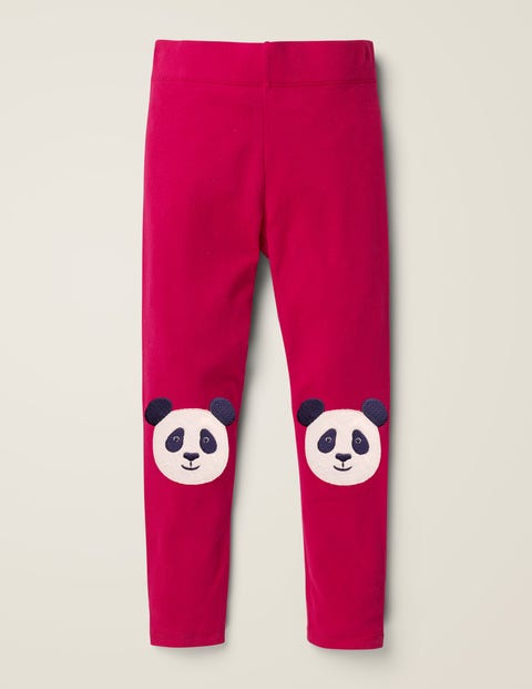 Leggings Mit Applikation - Hagebuttenrot, Pandas Leggings Mit Applikation - Hagebuttenrot, Pandas