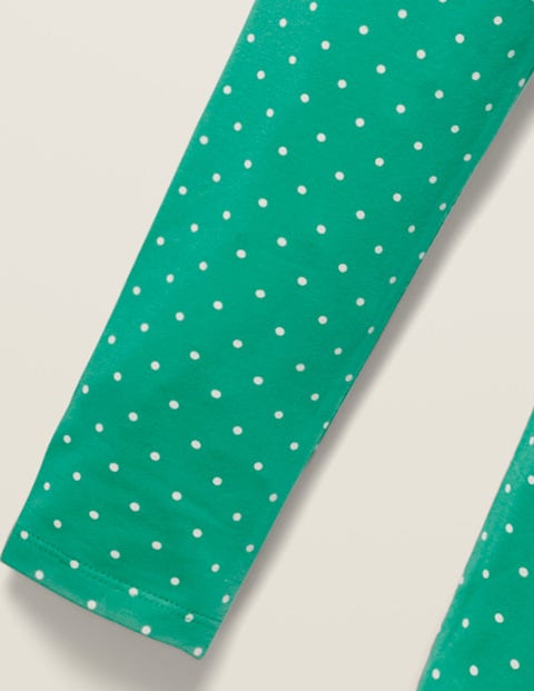 Fun Leggings - Asparagus Green Ivory Pin Spot Fun Leggings - Asparagus Green Ivory Pin Spot