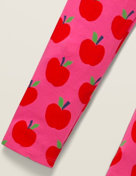 Fröhliche Leggings - Knallrosa, Äpfel Fröhliche Leggings - Knallrosa, Äpfel
