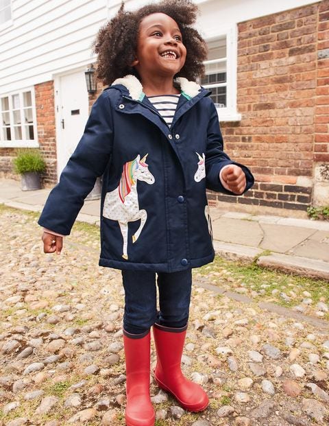 Sherpa-Lined Anorak - Navy Unicorns Sherpa-Lined Anorak - Navy Unicorns