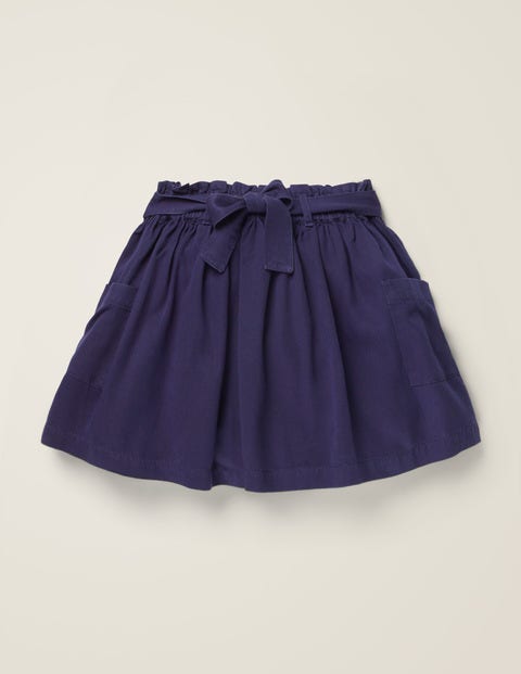 Tie-Waist Pocket Skirt - College Blue Tie-Waist Pocket Skirt - College Blue