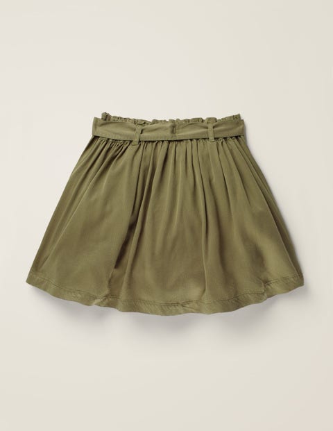 Tie-Waist Pocket Skirt - Khaki Green Tie-Waist Pocket Skirt - Khaki Green