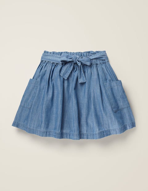 Tie-Waist Pocket Skirt - Chambray Tie-Waist Pocket Skirt - Chambray