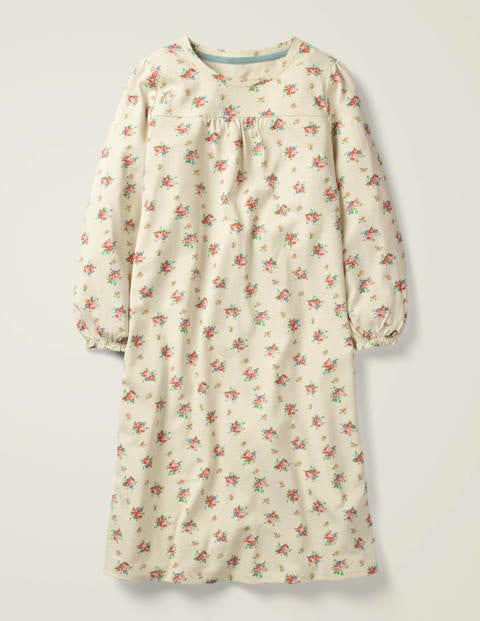 Printed Nightgown - Ivory Vintage Posy Printed Nightgown - Ivory Vintage Posy