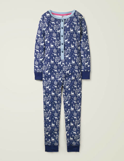 Cosy All-In-One Pajamas - Navy Glow-in-the-dark Toile Cosy All-In-One Pajamas - Navy Glow-in-the-dark Toile