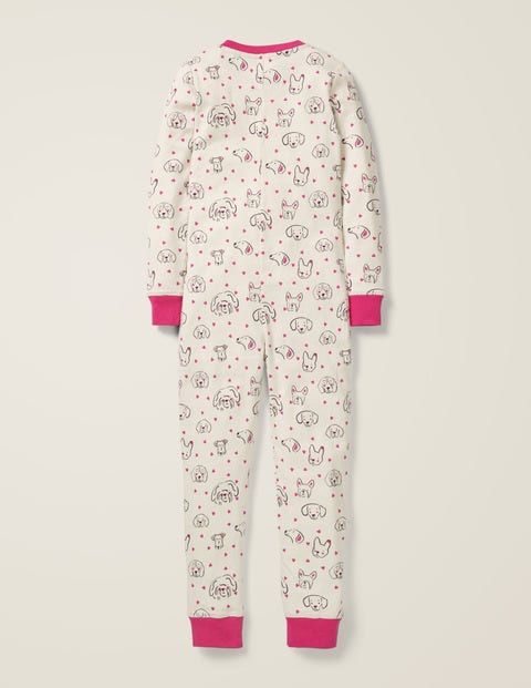 Cosy All-In-One Pajamas - Ivory Love Dogs Cosy All-In-One Pajamas - Ivory Love Dogs