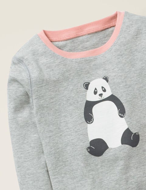 Cosy Long John Pajamas - Chalky Pink Pandas Cosy Long John Pajamas - Chalky Pink Pandas