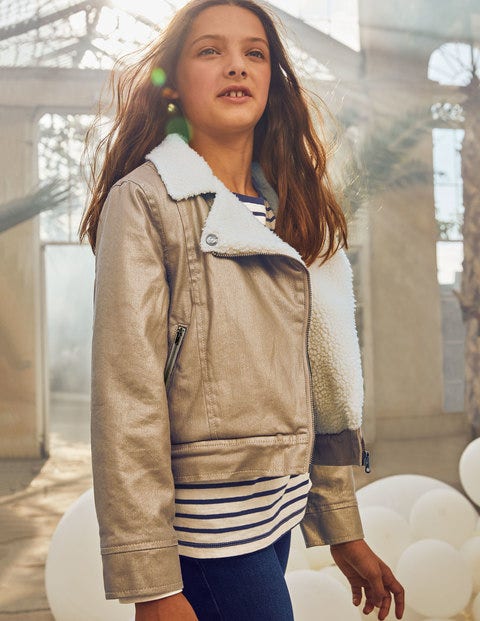 Metallic Biker Jacket - Metallic Metallic Biker Jacket - Metallic