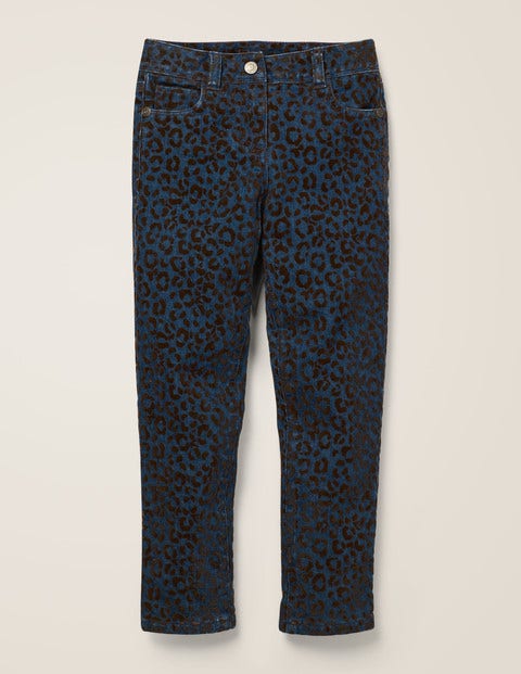 Party Trousers - College Blue Leopard Spot Party Trousers - College Blue Leopard Spot