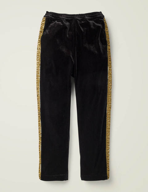 black trousers with sparkle stripe