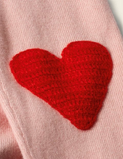 Crochet Heart Patch Jumper - Chalky Pink Crochet Heart Patch Jumper - Chalky Pink