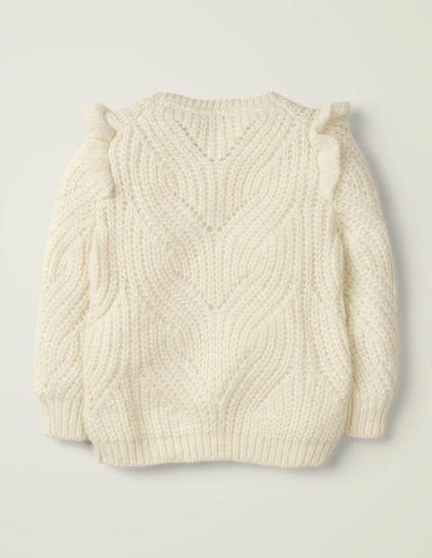 Cable Frill Sweater - Ecru Marl Cable Frill Sweater - Ecru Marl