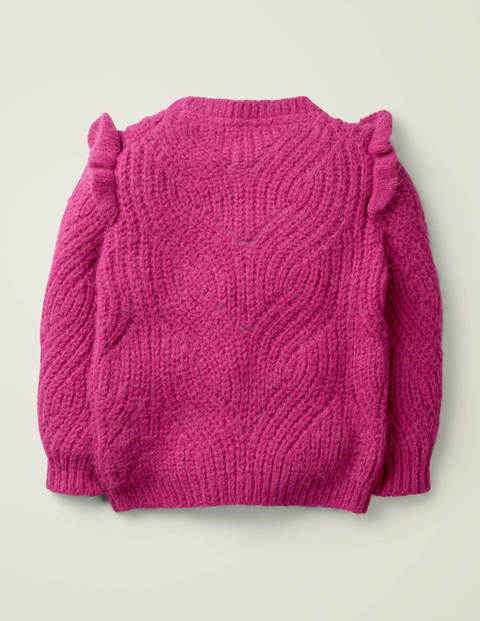 Pull Torsadé Et Volanté - Achillée rose Pull Torsadé Et Volanté - Achillée rose