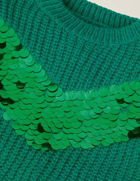 Sequin Stripe Jumper - Hike Green Sequin Stripe Jumper - Hike Green