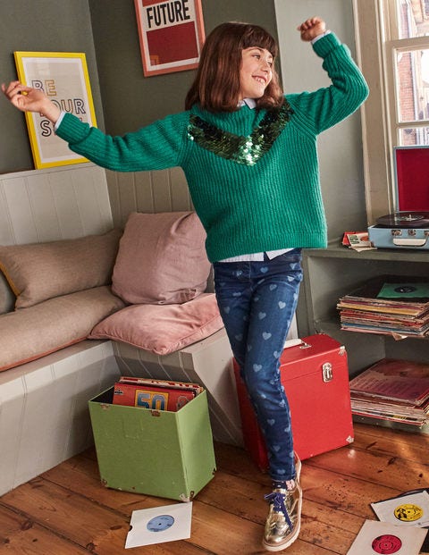 Sequin Stripe Jumper - Hike Green Sequin Stripe Jumper - Hike Green