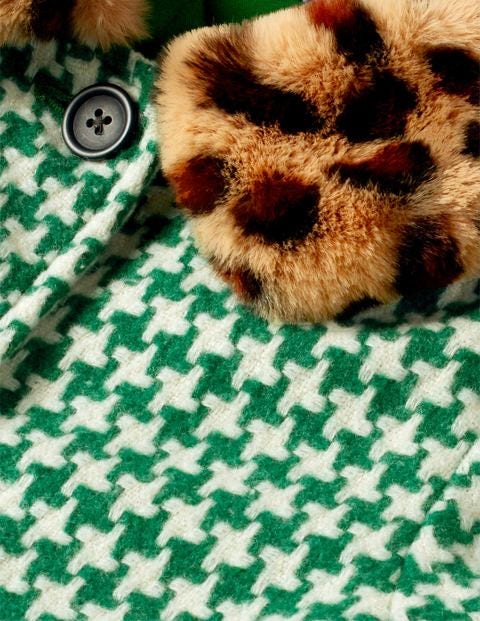 Wonderful Wool Coat - Hike Green Dogtooth Check Wonderful Wool Coat - Hike Green Dogtooth Check