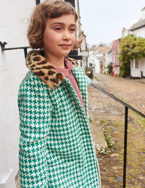Wonderful Wool Coat - Hike Green Dogtooth Check Wonderful Wool Coat - Hike Green Dogtooth Check
