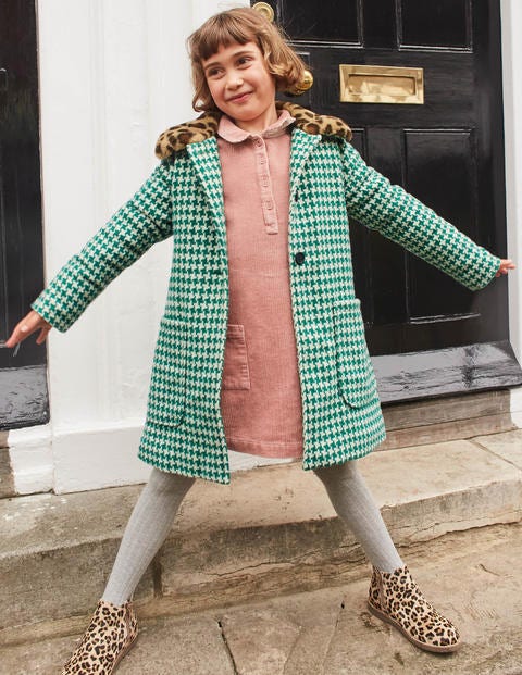Wonderful Wool Coat - Hike Green Dogtooth Check Wonderful Wool Coat - Hike Green Dogtooth Check