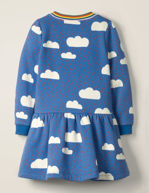 Bequemes Sweatshirt-Kleid - Blau, Liebeswolken Bequemes Sweatshirt-Kleid - Blau, Liebeswolken