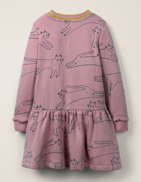 Cosy Sweatshirt Dress - Vintage Pink Cats Cosy Sweatshirt Dress - Vintage Pink Cats