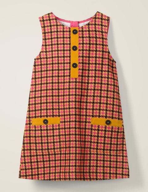 Retro Check Pinafore - Mellow Yellow Check Retro Check Pinafore - Mellow Yellow Check