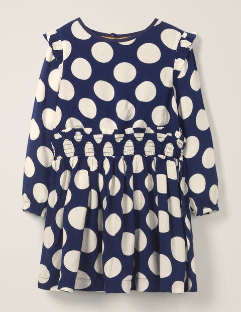 Spotty Woven Dress - College Blue Spot Spotty Woven Dress - College Blue Spot