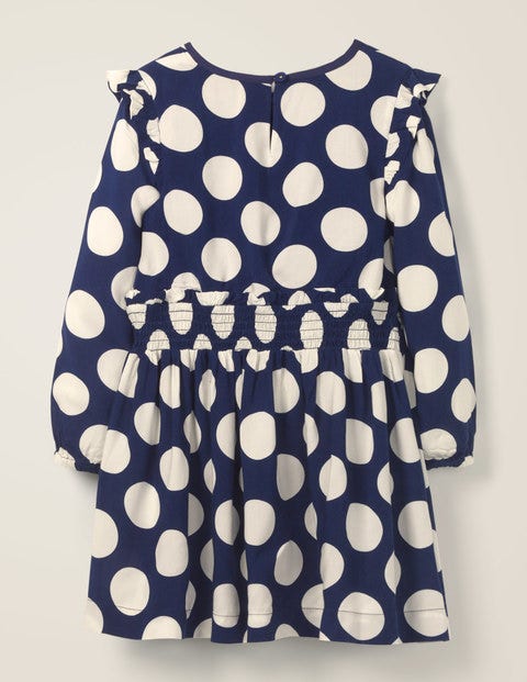 Spotty Woven Dress - College Blue Spot Spotty Woven Dress - College Blue Spot