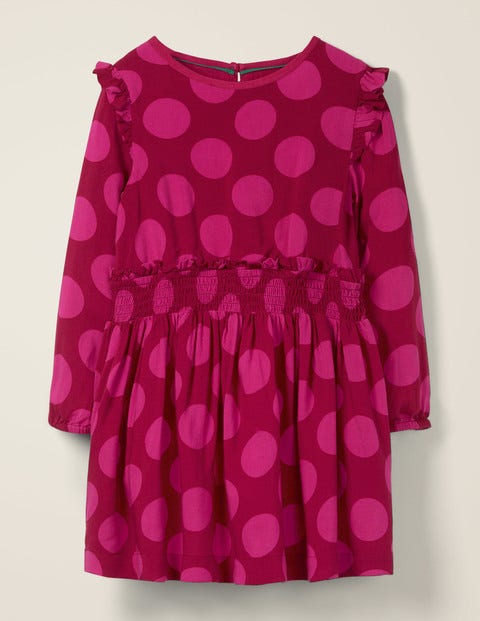 Spotty Woven Dress - Bramble Red Spot Spotty Woven Dress - Bramble Red Spot