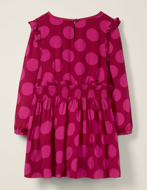 Spotty Woven Dress - Bramble Red Spot Spotty Woven Dress - Bramble Red Spot