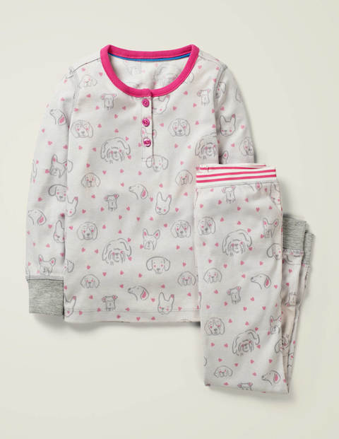 Henley Pajama Set - Grey Marl Love Dogs Henley Pajama Set - Grey Marl Love Dogs