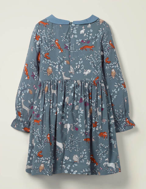 Robe à imprimé forêt - Motif Bois enchantés bleu Robe à imprimé forêt - Motif Bois enchantés bleu